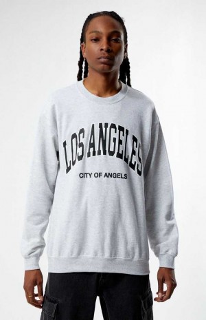 Pánské Mikiny PacSun Los Angeles College Crew Neck Šedé | 75BAFRUNZ