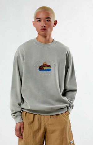 Pánské Mikiny PacSun Monterey Bay Crew Neck Šedé | 16URIETXS