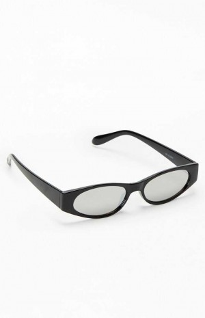 Pánské Sluneční Brýle PacSun Low Profile Frame Černé Stříbrné | 52OLFKHWX