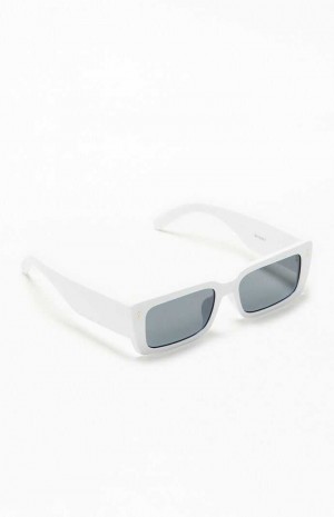 Pánské Sluneční Brýle PacSun Rectangle Low Profile Bílé | 76QIESMAN