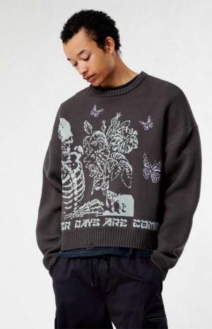 Pánské Svetry PacSun Better Days Cropped ASPHALT | 45NVAZBQG