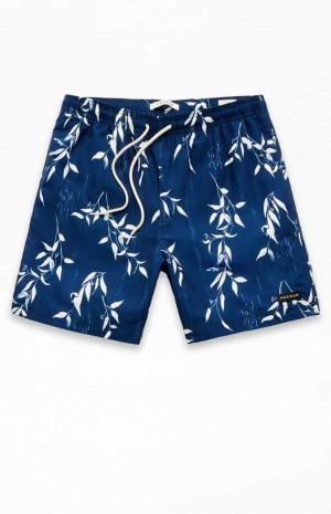 Pánské Svetry PacSun Blue Leaf 6.5" Swim Trunks Blankyt | 12JERSKUH