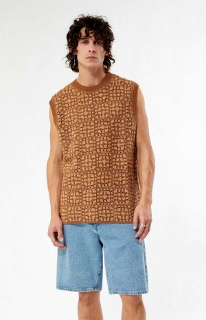 Pánské Svetry PacSun Crochet Hnědé | 52HAZBNLV
