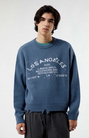 Pánské Svetry PacSun LA Landscapes Blankyt | 03NCIGPWO
