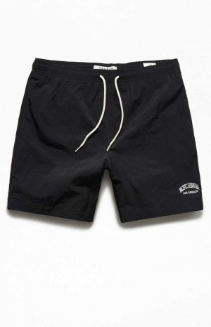 Pánské Svetry PacSun Nylon Collegiate 6.5" Swim Trunks Černé | 37XZKYDJG