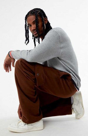 Pánské Teplákové Kalhoty PacSun Baggy Fleece Cargo Hnědé | 73RYQTHEW