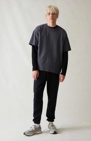 Pánské Teplákové Kalhoty PacSun Black Černé | 39GYJCHDS