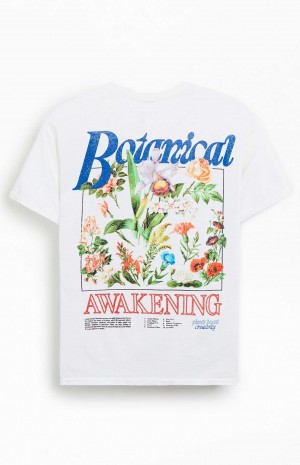 Pánské T-shirt PacSun Botanical Awakening Bílé | 67EXPKGTY