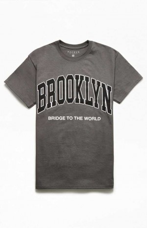 Pánské T-shirt PacSun Brooklyn Tmavě Šedé | 65IVFUHKG