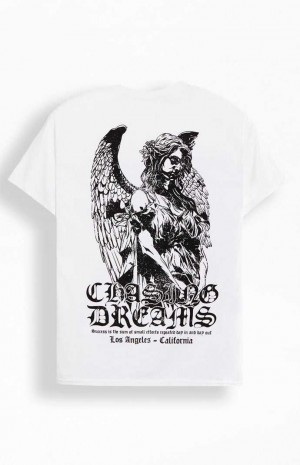 Pánské T-shirt PacSun Chasing Dreams Bílé | 89MXVZKTO