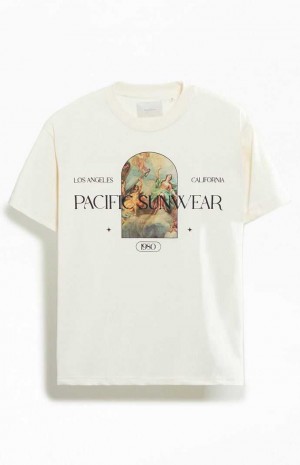 Pánské T-shirt PacSun Cream Pacific Sunwear Renaissance Krém | 80NUTVEZS