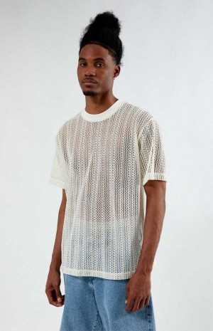 Pánské T-shirt PacSun Cream Sonora Knit Krém | 50JQWVBIC