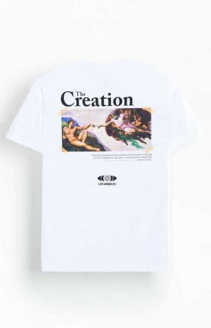 Pánské T-shirt PacSun Creation Oversized Bílé | 83BWVUASJ