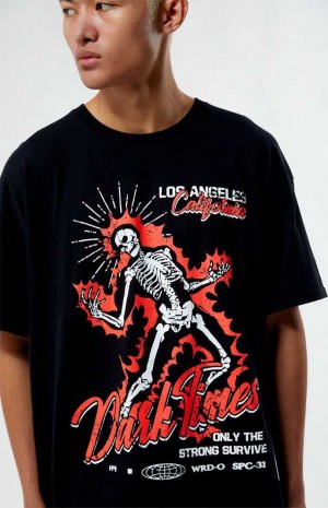Pánské T-shirt PacSun Dark Times LA Černé | 98IFGRMKS