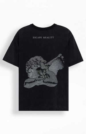 Pánské T-shirt PacSun Escape Reality Oversized Černé | 50UZJHWNL