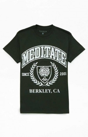 Pánské T-shirt PacSun Meditate College Zelene | 62UREKCJF