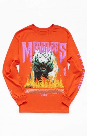 Pánské T-shirt PacSun Merciless Long Sleeve Oranžové | 24QVNICGY