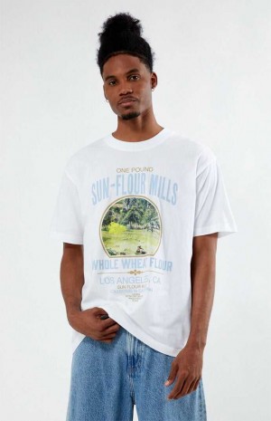 Pánské T-shirt PacSun Mills Bílé | 91AGZFYKI