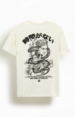 Pánské T-shirt PacSun No Time To Waste Béžový | 43FDGCSKV