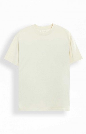 Pánské T-shirt PacSun PS Basics Basic Oversized Krém | 36YVCTWHU