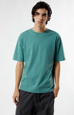 Pánské T-shirt PacSun PS Basics Basic Oversized Zelene | 56SQVPFTC