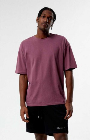 Pánské T-shirt PacSun PS Basics Basic Oversized Boxy Vínové | 39GVPAIBF