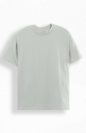 Pánské T-shirt PacSun PS Basics Gray Basic Oversized Šedé | 64PZXVFOY