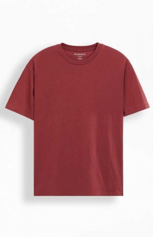 Pánské T-shirt PacSun PS Basics Reece Červené | 94NCMDWIZ