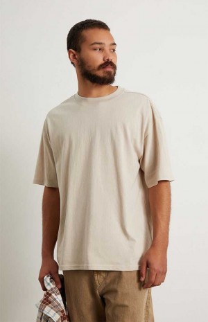 Pánské T-shirt PacSun PS Basics Solid Boxy Stříbrné | 57TARBOFS