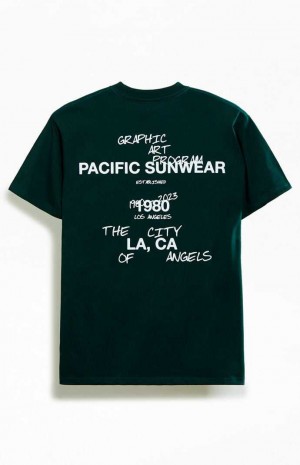 Pánské T-shirt PacSun Pacific Sunwear Art Program Černé | 64QJDHXIC