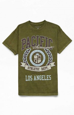 Pánské T-shirt PacSun Pacific Sunwear Atletické Department Zelene | 16SFIKADT