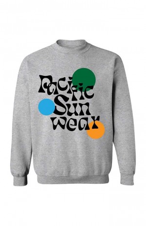 Pánské T-shirt PacSun Pacific Sunwear Circles Crew Neck Šedé | 16LAYXGSB