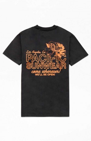 Pánské T-shirt PacSun Pacific Sunwear Come Whenever Černé | 48CSTLBDA