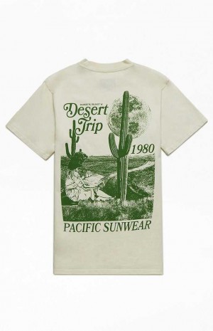 Pánské T-shirt PacSun Pacific Sunwear Desert Trip Bílé | 41WRNTYZX