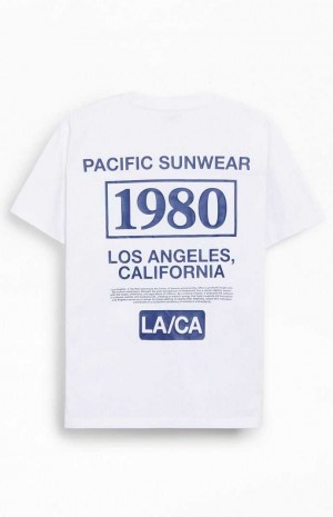 Pánské T-shirt PacSun Pacific Sunwear LA 1980 Bílé | 08XGQOZBD