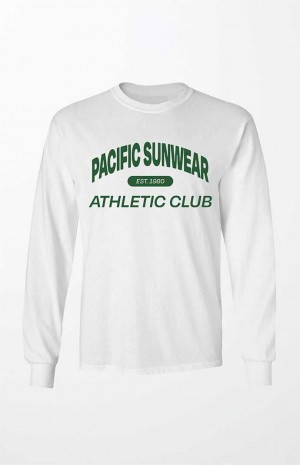 Pánské T-shirt PacSun Pacific Sunwear Long Sleeve Bílé | 65GQOWURZ