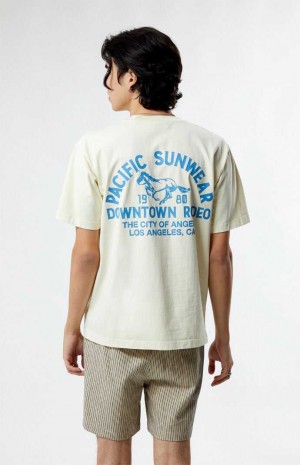 Pánské T-shirt PacSun Pacific Sunwear Rodeo Krém | 53JKZOFLW