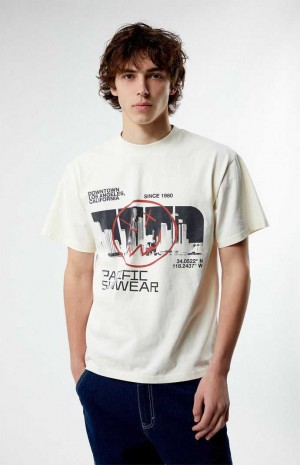 Pánské T-shirt PacSun Pacific Sunwear Smile City Bílé | 38VRTBKWO
