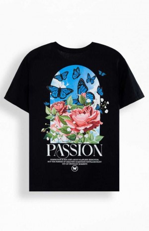 Pánské T-shirt PacSun Passion Černé | 36ACIEQOV