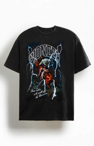 Pánské T-shirt PacSun Pioneer Oversized Černé | 61YXSPVMJ