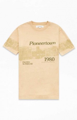 Pánské T-shirt PacSun Pioneertown 1980 Hnědožlutý | 83FDNVLWB