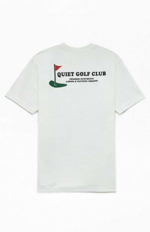 Pánské T-shirt PacSun QUIET GOLF Premier Greens Bílé | 24KSMNITU