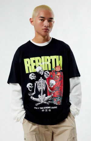 Pánské T-shirt PacSun Rebirth Černé | 41VXPYHAJ