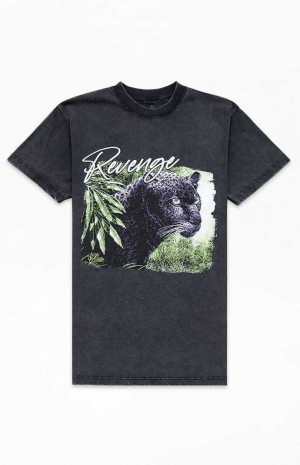 Pánské T-shirt PacSun Revenge Oversized Černé | 74FMEKVLP