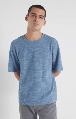 Pánské T-shirt PacSun Slate Blue Scout Texture Blankyt | 06HDVWZOU
