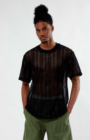 Pánské T-shirt PacSun Sonora Knit Černé | 96VSGLFON