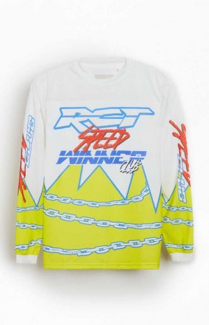 Pánské T-shirt PacSun Speed Závodní Jersey Bílé | 12NQGFSAJ