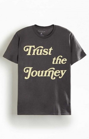 Pánské T-shirt PacSun Trust The Journey Šedé | 28JFZENOM