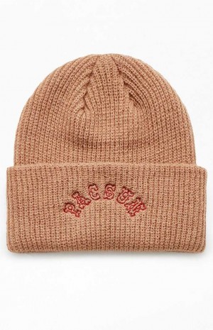 Pánské Čepice PacSun Žebrovaný Cuff Hnědé | 45MCOTGWQ